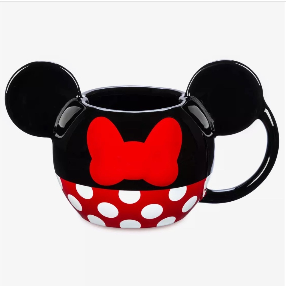 Disney Minnie Mouse XOXO Ceramic 3D Ears Red Polka Dot Mug Cup 20oz - Picture 7 of 11